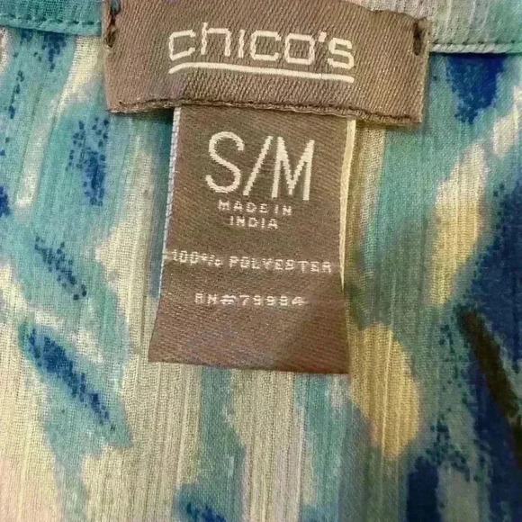 Chico’s Sheer  V Neck Poncho Blouse Size S/M - Picture 3 of 3